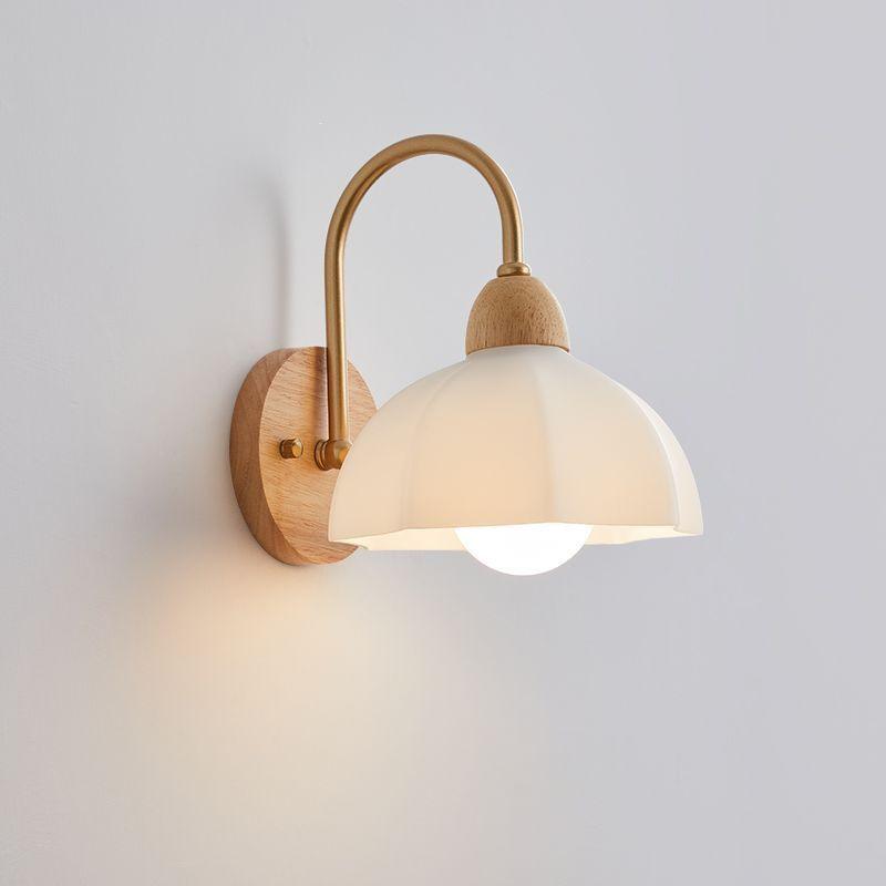 Japanese Pastoral Flower Wall Lamp for Bedroom, Study, or Hotel Corridor