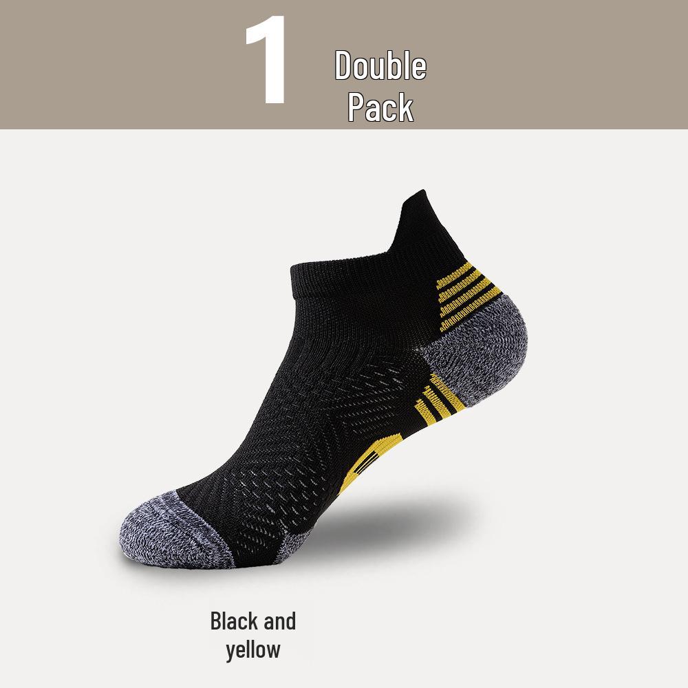 Men's Professional Quick-Dry Running Socks - Thick, Wear-Resistant, Anti-Slip Heel & Toe, All-Season
