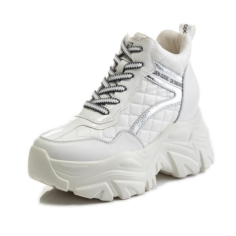High-top Shoes Increase In Height In Autumn and Winter New Platform Casual Sports Shoes Ins Trendy Velvet Shoes