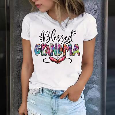 Summer Round Neck Printed Top Fashionable Casual Cute Short Sleeved Women's Pure Cotton T-shirts