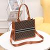 Fashion printed handbag New retro tote bag Contrast color women's bag Casual shopping bag One shoulder messenger bag