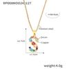 Colorful Zircon Alphabet Pendant Necklace - Hip-Hop Style