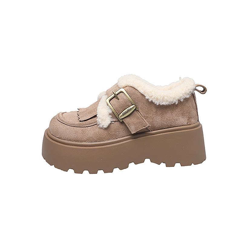 

Женские зимние теплые ботинки большого размера с мягкой подошвой, с мехом, на меху, нескользящие, для походов, повседневные, спортивные, хлопковые ботинки, меховые ботинки 40