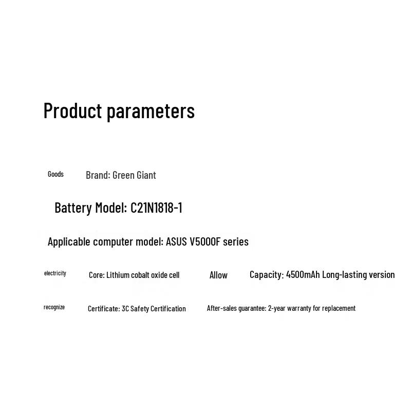 llano Replacement Laptop Battery for Asus V5000 Series