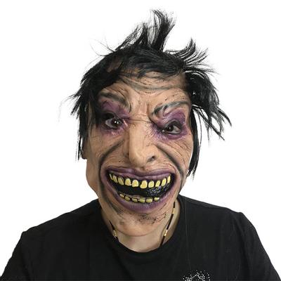 Černá maska monstra na vlasy - Maska s grimasou a smíchem, používaná na karneval, Velikonoce, Halloweenskou maškarádu, Cosplay, Zábavné dárky