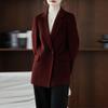 100% Wool Women Jacket TIDENOVEL Autumn Wool Blazer Handmade Suit Jacket Winter Warm Wool Coat