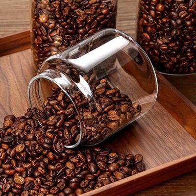 High Borosilicate Glass Storage Jar with Acacia Wood Lid for Spices, Dried Fruits, and Grains
