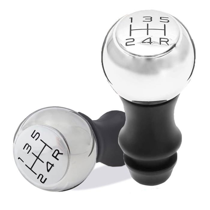 Pommeau de Levier de 5 Vitesses Manuelle pour Voiture 206 207 3008 etc/ C2 C3 C4 (Argent)