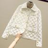 Winter Women Fashion Solid Casual Rhomboid Thicken Warm Parkas Single Breasted Vintage Jackets Y2K All Match Loose Coats
