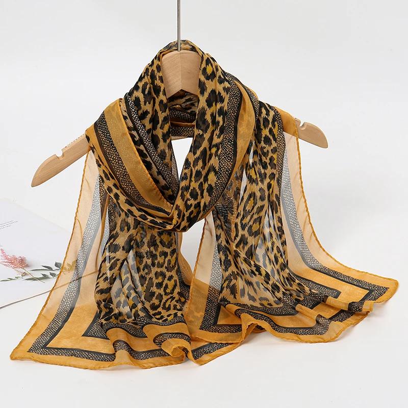 New Print Chiffon Scarf Shawl Women Sunscreen Silk Scarf Turban Long Wrap Beach Travel Outdoor Accessories Trendy Headband