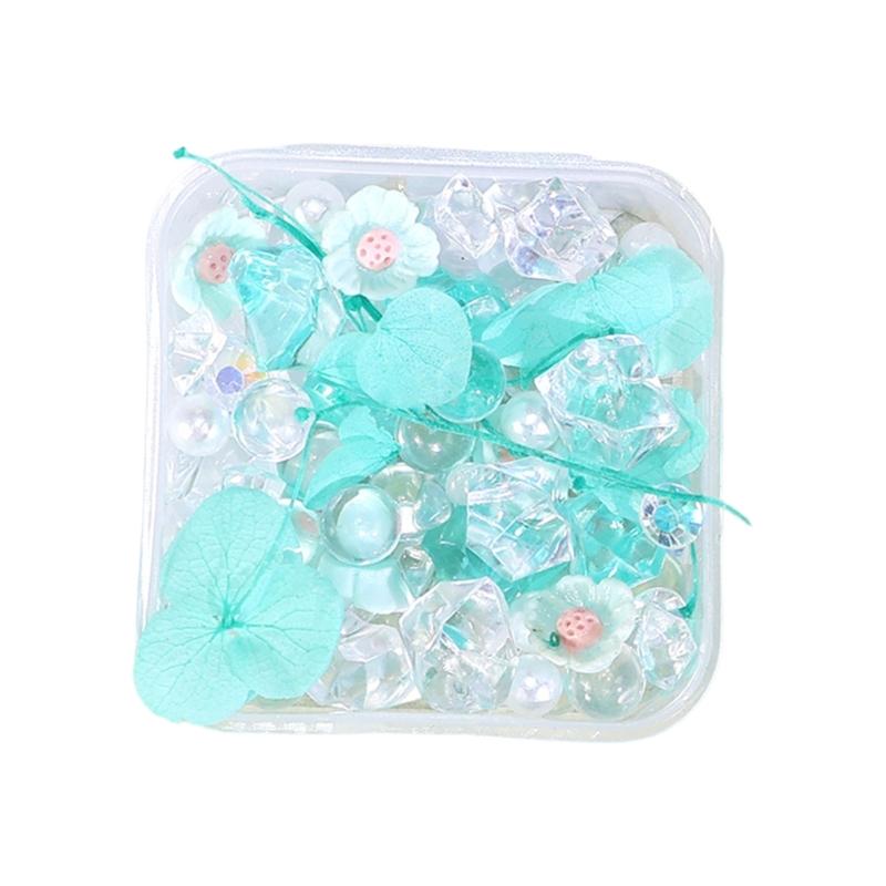 Artistic Dried Floral Arrangement In Resin Featuring Natural Stones And Pearls Lightweight Decorative Accent