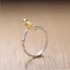 Hot Popular Personality Creative Fashion 925 Sterling Silver Jewelry Branches Golden Bird Exquisite Opening Rings R036