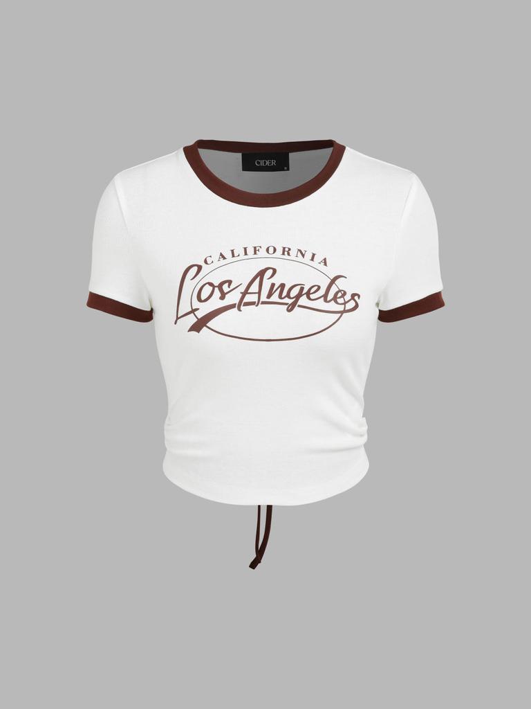 Summer Y2K Women's Sexy Letter Printed Umbilical Strap Top T-shirt