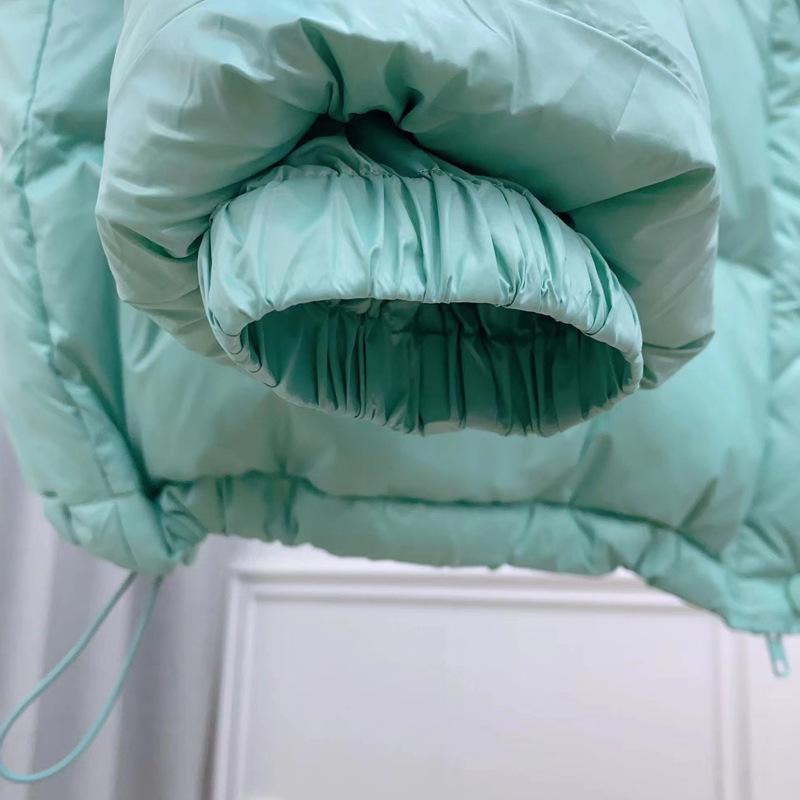 Women Down Jacket with Removable Hood Warm Autumn Winter Outwear Simple Solid Color Casual Over Size Coat