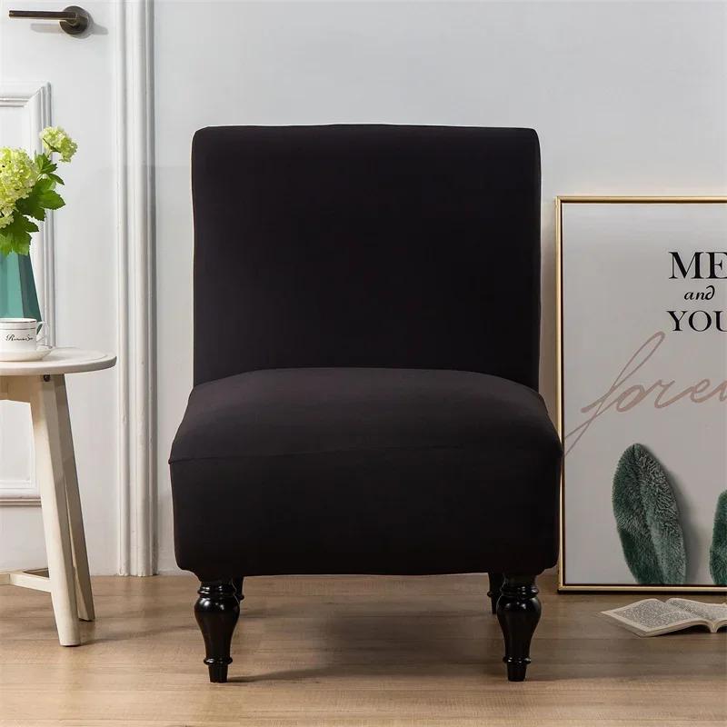 

Чехол для стула без подлокотников с акцентом, однотонный, с короткой спинкой, однотонный, с защитой от грязи, съемный, защитный чехол для дивана
