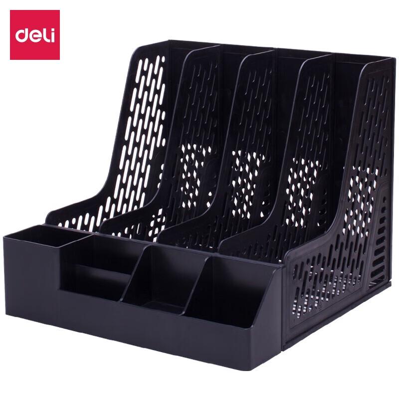 Deli 78981 4-Compartment Desktop File Organizer with Pen Holder