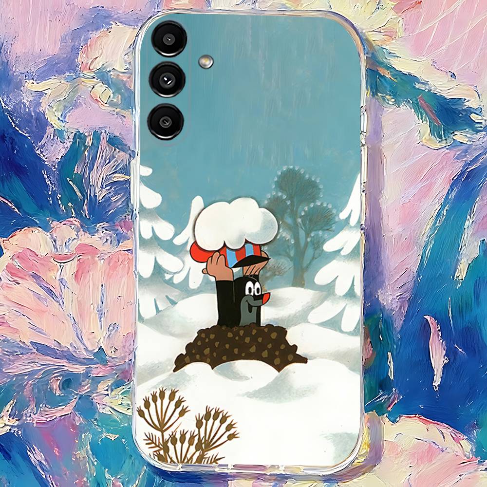 Cartoon cute Little M-Mole Phone Case For Samsung S30,S25,S24,S23,S21,S22,S20,S10,5G,FE,lite,PIus,Ultra Transparent Cover
