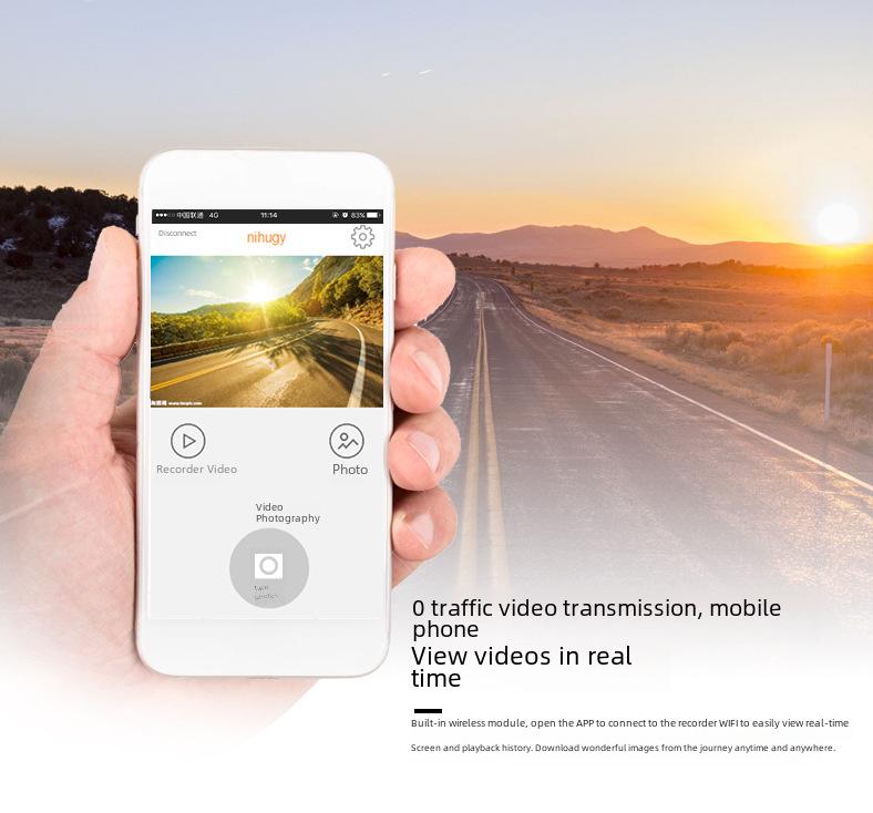 360° Night Vision WiFi Car Dash Cam with HD Panoramic Recording