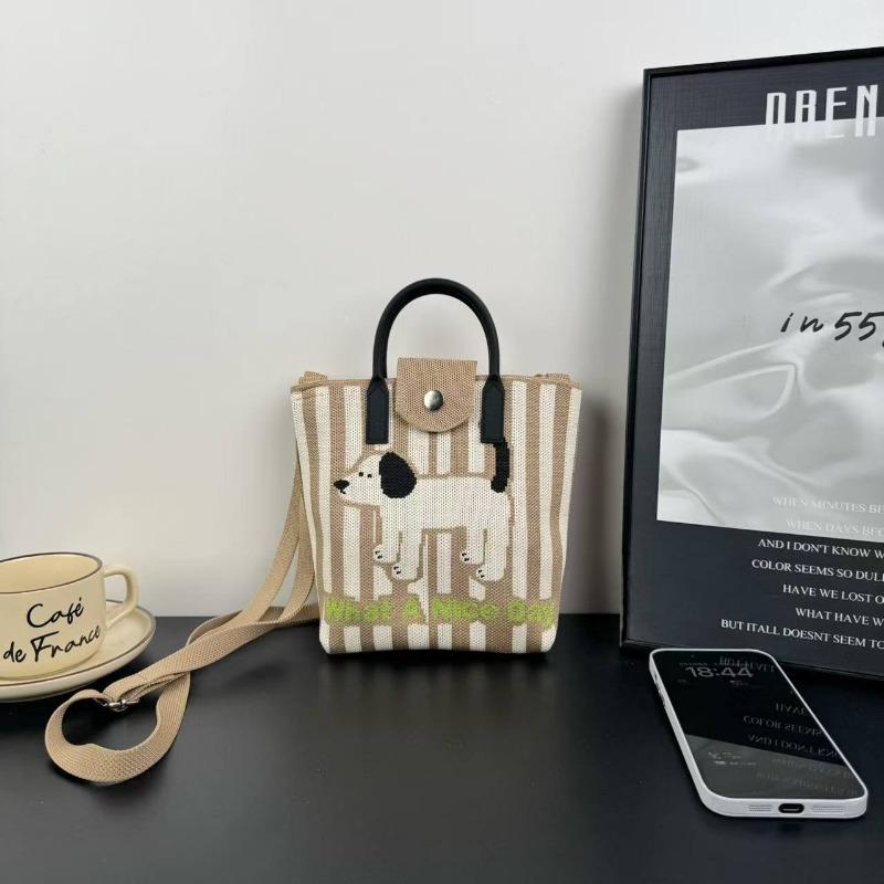 New knitted mobile phone bag, high-end handbag, women's messenger bag, adjustable versatile, convenient and large-capacity bag