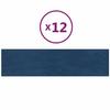 VidaXL Panneaux muraux 12 pcs Bleu 60x15 cm Velours 1,08 m² 343834