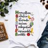 Female Teacher Casual T-shirt - Abstract Graphic Print with Motivational Spanish Lettering, Airplane & Globe Design, Machine Washable Shirt