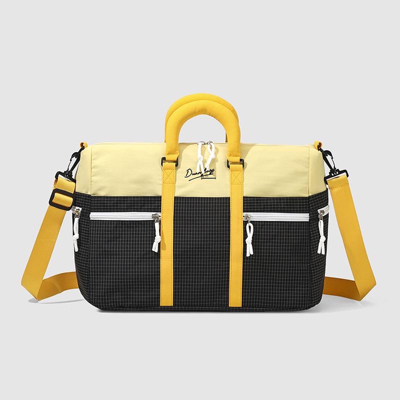 Large Capacity Color Block Travel & Sports Bag with Wet/Dry Separation