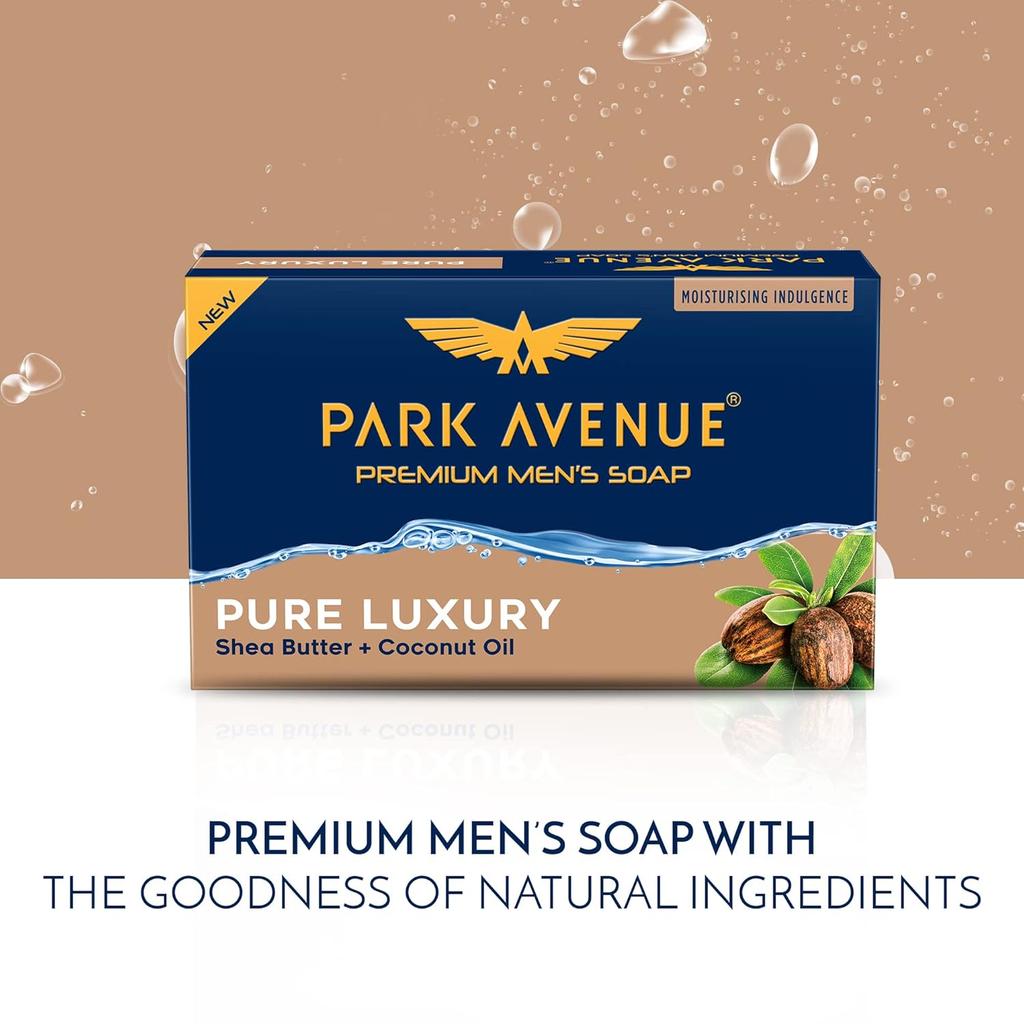 Park Avenue Premium Men’s Soaps Pure Luxury 125g X 4N Hydrating Bath Soap Moisturizing Fragrance