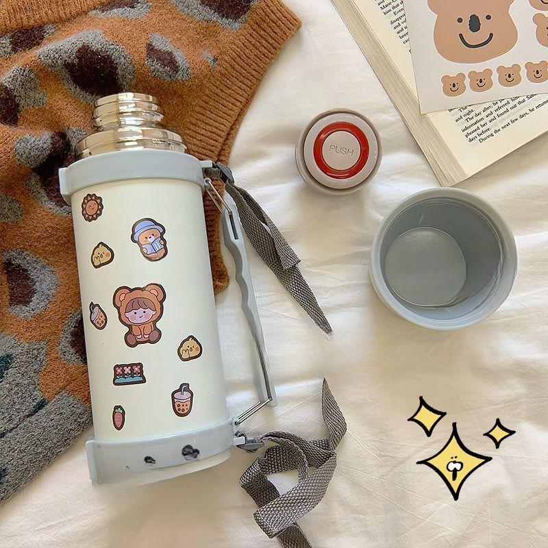 Thermos Cup Large Capacity Kettle High Appearance Level Stainless Steel Cup Cute Male and Female Students with Cover New Water Cup