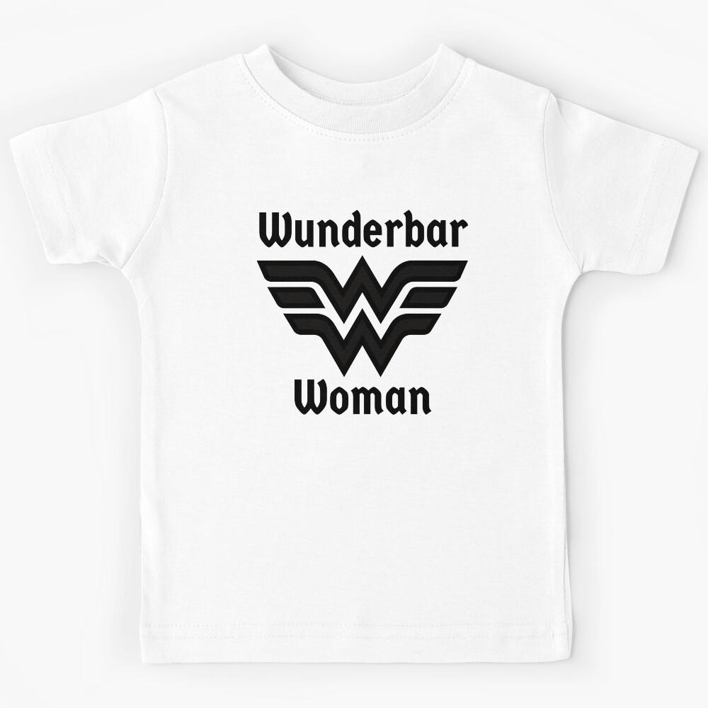 Wunderbar Woman Superhero Frau German Deutsch Kids T-Shirt 120