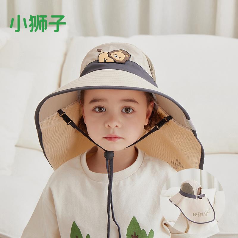 Kinderhut Cartoon niedlich große Krempe Fischerhut Sommer Outdoor Schal Sonnenhut Jungen und Mädchen Sonnenhut