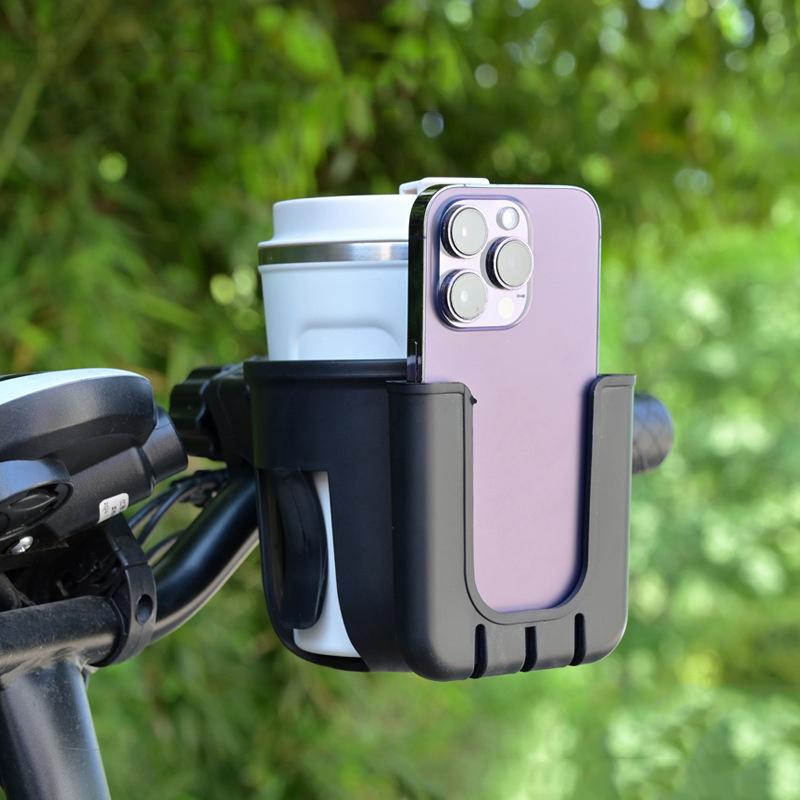 1Pcs Bicycle Accessories 2-In-1 Bicycle Universal Mobile Phone Holder&Cup Holder Multifunction Baby Stroller Phone Holder