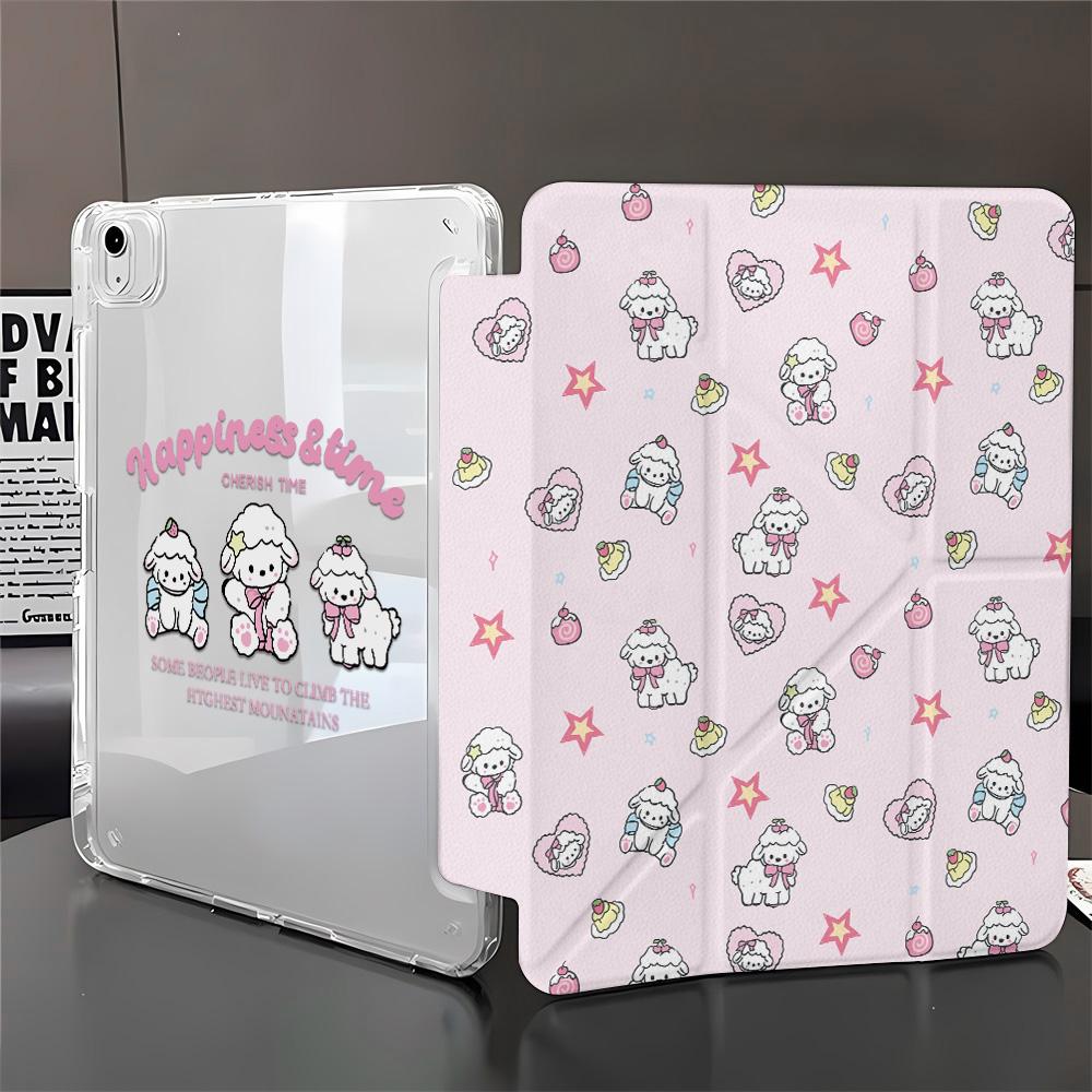 Cute Lamb Cartoon Case For iPad 11 10.9in 7th 8th 9th Gen 10.2 Case for iPad A16 11th Air 13 4 5 Pro 11 Case Y Fold