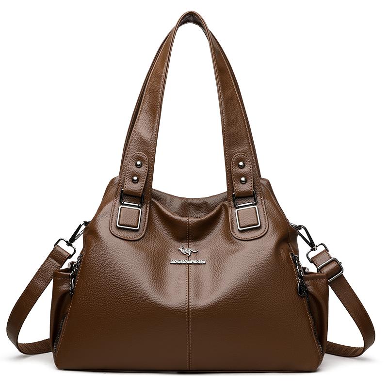 

Женская сумка среднего и пожилого возраста PU сумка для мам через плечо сумка-тоут коричневый