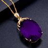 Luxury Ametrine Pendant Necklace 18K Gold Plated Micro Pave Diamond Crystal Jewelry for Women