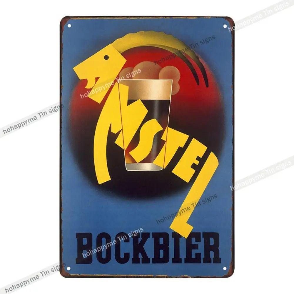 Vintage Beer Metal Tin Sign Rectangular Iron Wall Art Home Decor 20x30 Cm