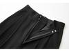 2026 Spring/Summer Women's Gray High-Waisted Wide-Leg Pants - Casual, High-End, Long, Straight-Leg Style