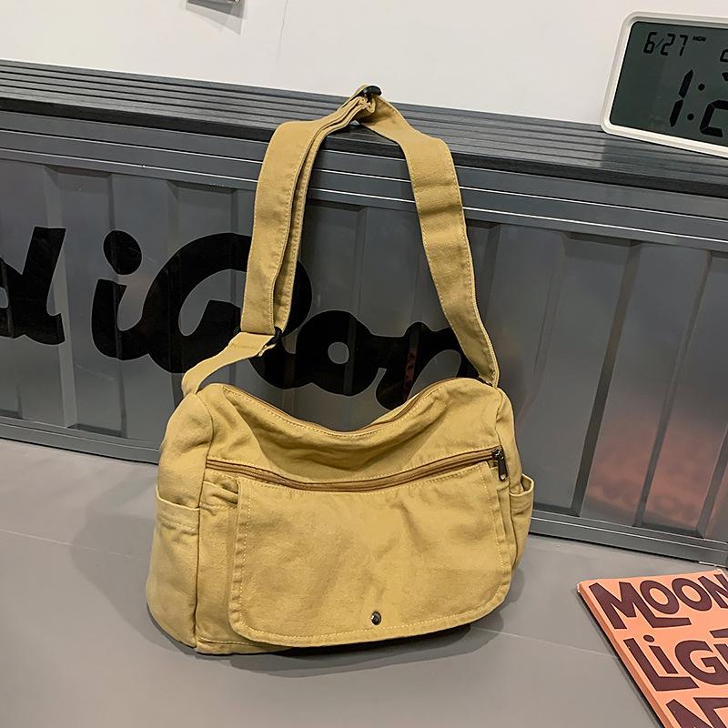 Sac bandoulière unisexe en toile 2025 - Polyvalent, grande capacité pour les étudiants