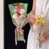 30 st Genomskinliga Rosförpackningspåsar Blomsterbukett Plastpåse Bukettinslagspapper En Rak Påse Blomförpackning