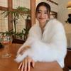 Winter New Elegant Long Sleeve Fox Fur Jackets Women Fashion Vintage Slim Plush Warm Casual Coats Women Solid Loose Office Ladies Jacket Tops 25879