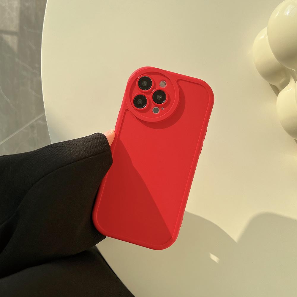 Simple Solid Color IPhone14pro Compatible with 13pro Max Apple Phone Case 12 Silicone 11XR Set 15