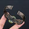 Copper Ruby Zoisite Lab-Created Handmade Copper Wire Wrap Bangle Adjustable R8v47