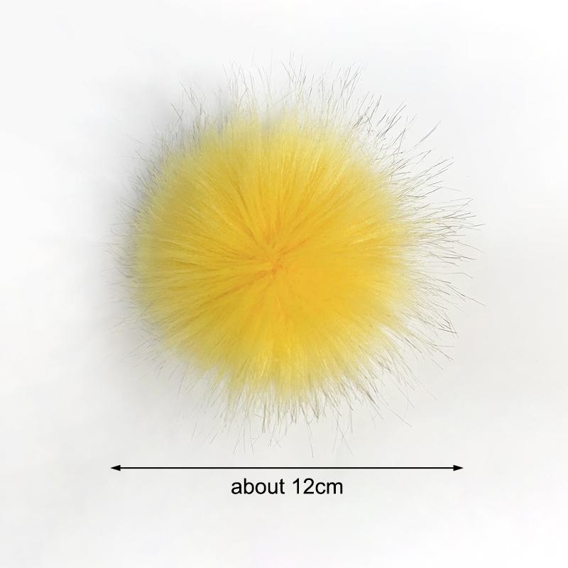 12 cm Plüsch-Haarball mit Druckknopf Weiche Kunstfuchs-Pompons DIY Baby-Beanie-Mützen Schuhe Handwerk Dekorative Accessoires