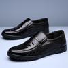 Fashion Men's Leather Casual Shoes Hollow Slio-ons Loafers Men High Quality Cowhide Dress Shoes Middle-aged/Elderly Man Summer Sandals