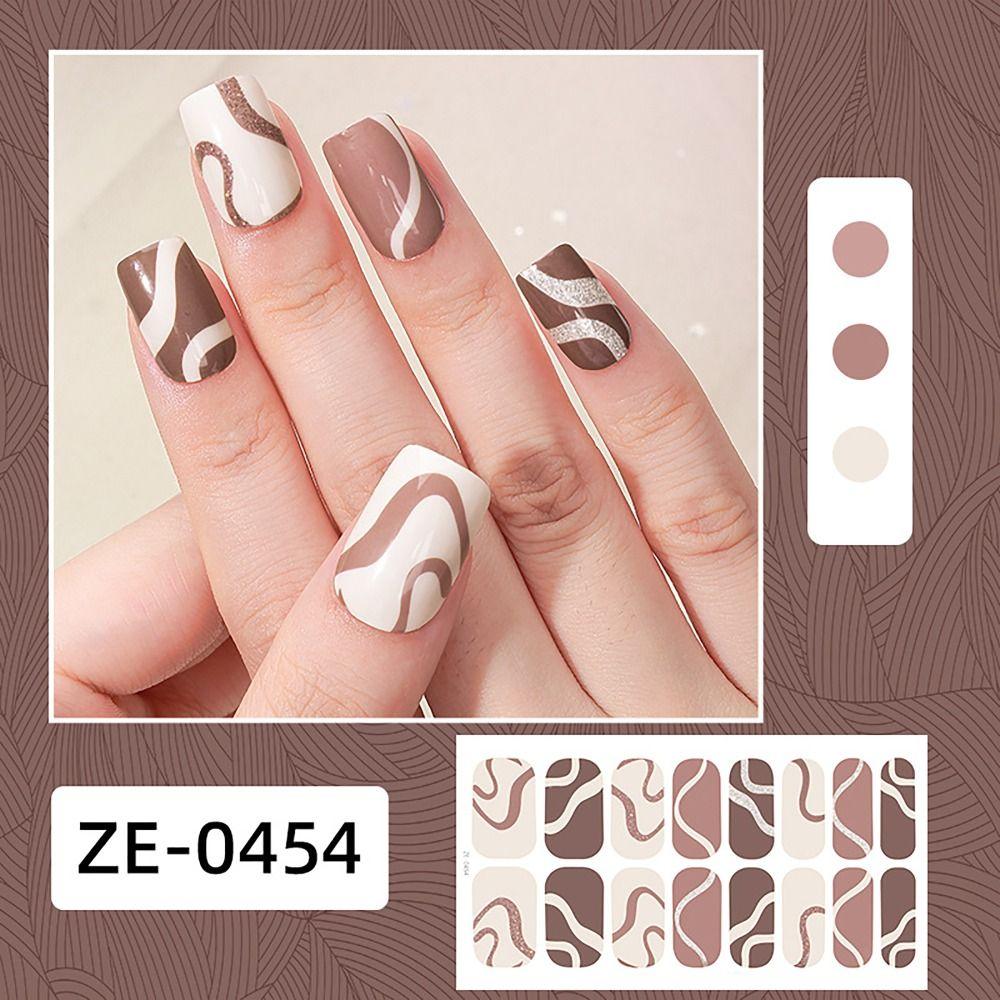 4sets French Nail Art Semi Cured Gel Nail Stickers Gel Full Nail Wraps  DIY NAil Art Making