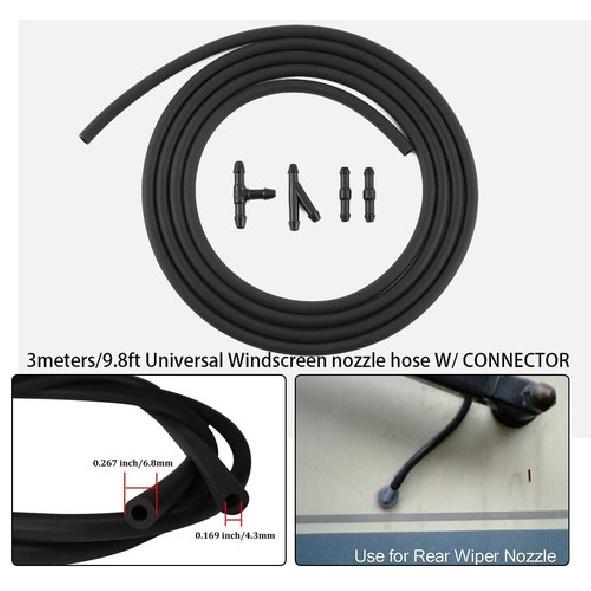 Universal Windshield Wiper Washer Fluid Tube Hose Pipe Nozzle Parts Set 9.84Ft