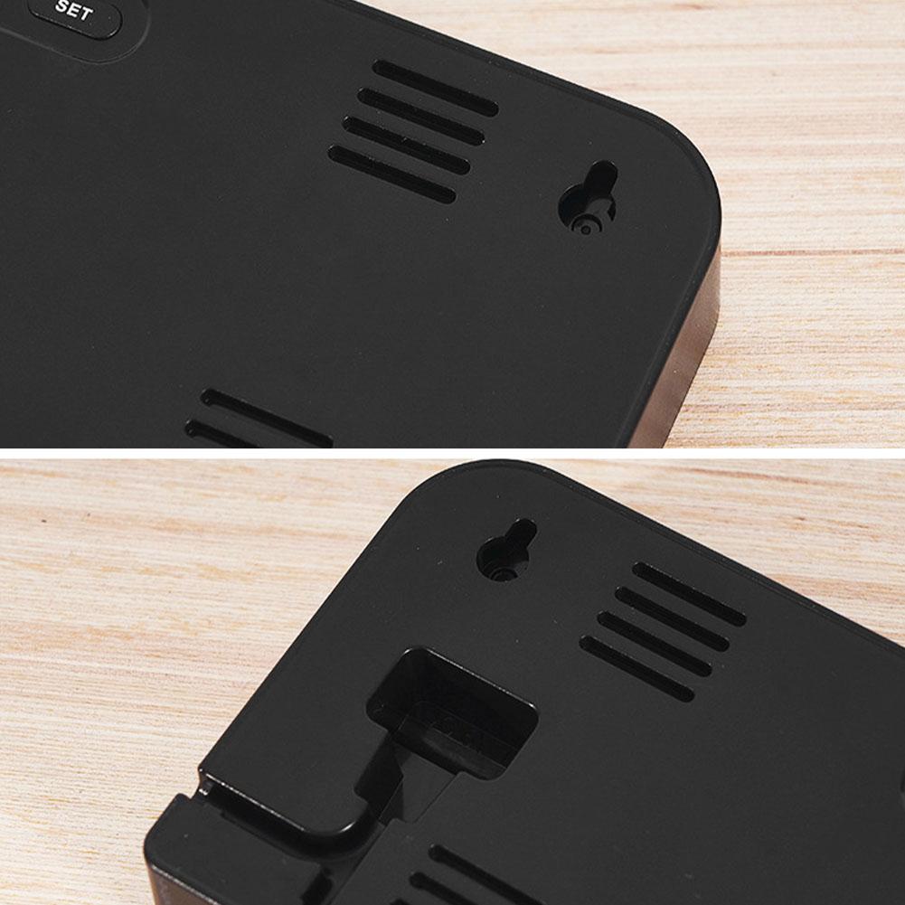 LED Digital Alarm Clock Electronic Wall Clock Large Number Display Bedside Alarm Clock Temperature/Date Display for Home Office