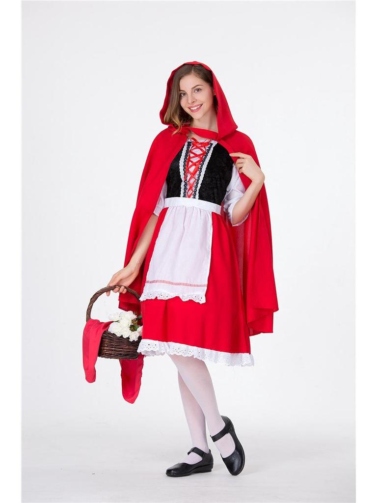 Adult Little Red Riding Hood Costume - Masquerade, Halloween, Christmas Princess Dress