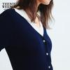 Teenie Weenie Women's Faux Two-Piece Polo Collar Knit Cardigan