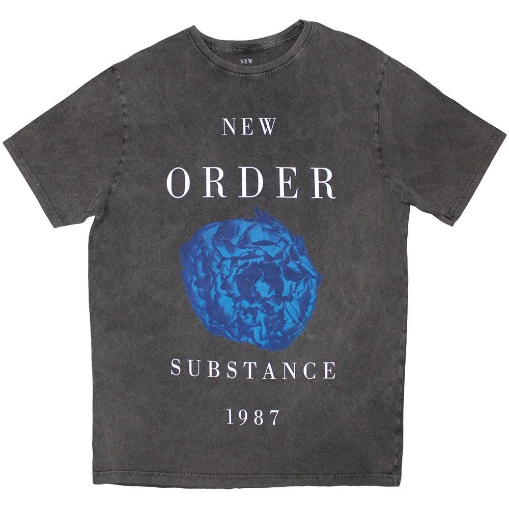 New Order Stone Wash T-Shirt: Substance 1987 OFFICIAL NEW