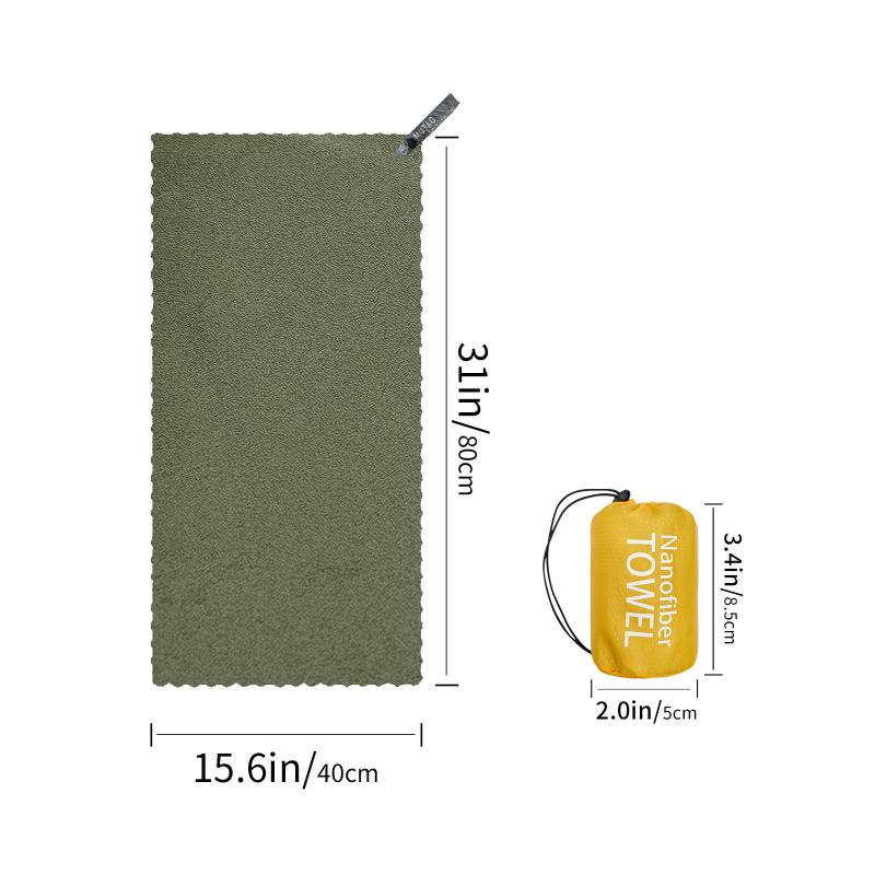 

80x40CM Quick-Drying Outdoor Towel Portable for Camping Hiking Cycling Sports Gym - 1 Piece зелёный